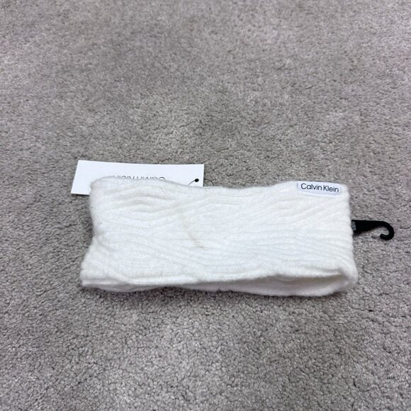 Calvin Klein Headband White Fleece One Size NWT - Picture 3 of 9